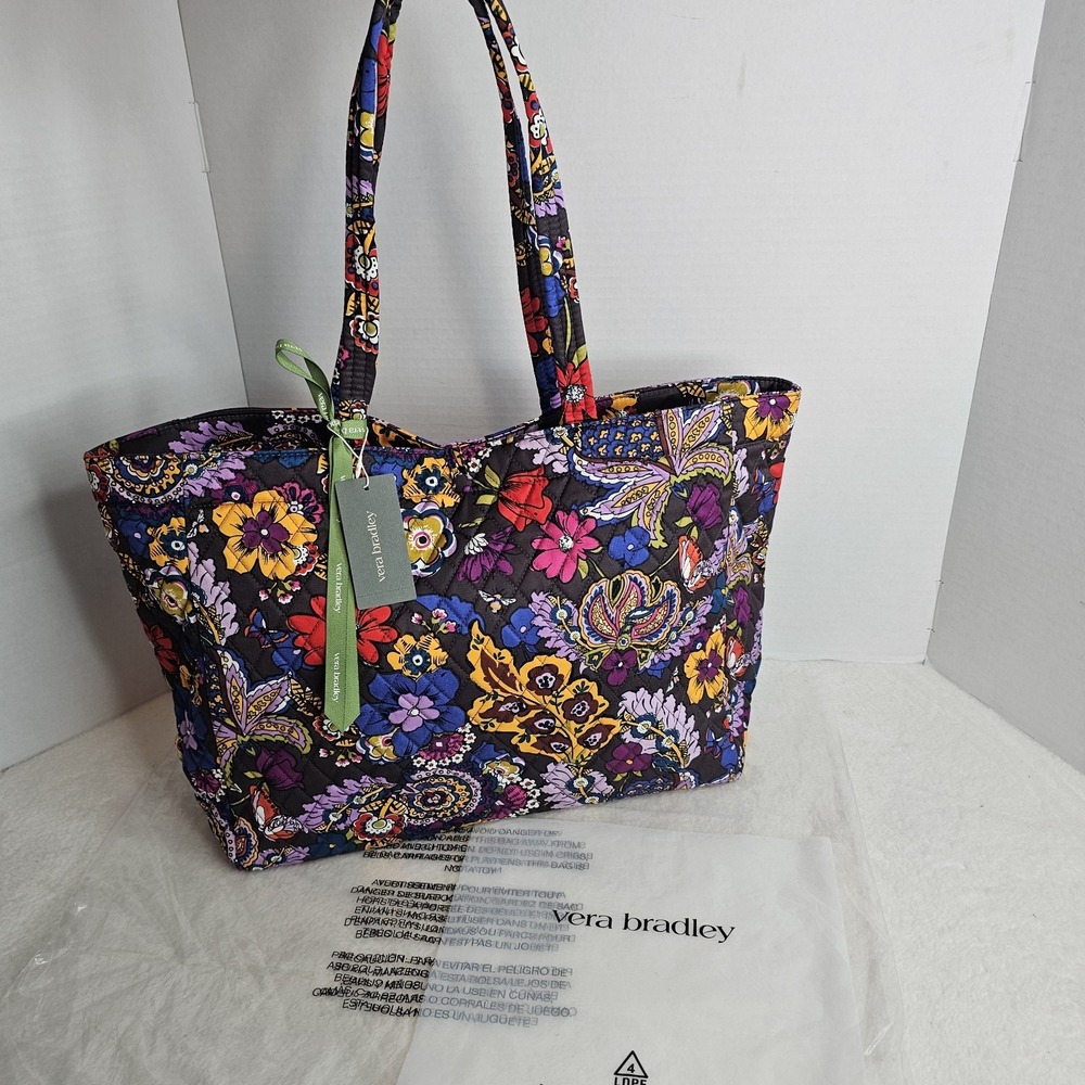 Vera Bradley Large Tote Shoulder Bag Carry On Papaya Art